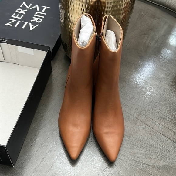 Naturalizer Dario Pointed Toe Bootie in English Tea Brown Leather - Picture 6 of 13